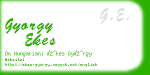 gyorgy ekes business card